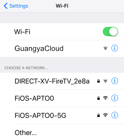 Offline WiFi network access screen